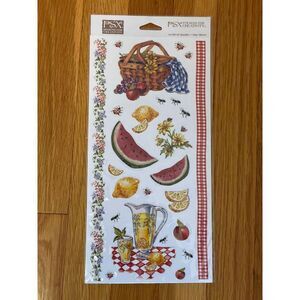 Vintage PSX‎ Scrapbooking Stickers Picnic Time Summer Fruit Bugs Archival Sealed